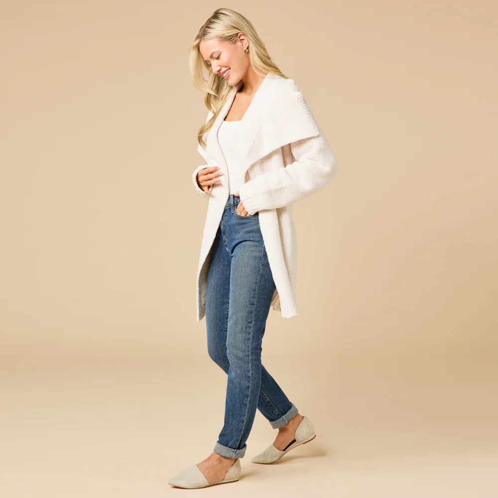 Ultra-Marshmallow Wrap Cardigan with Exaggerated Collar - Image 7