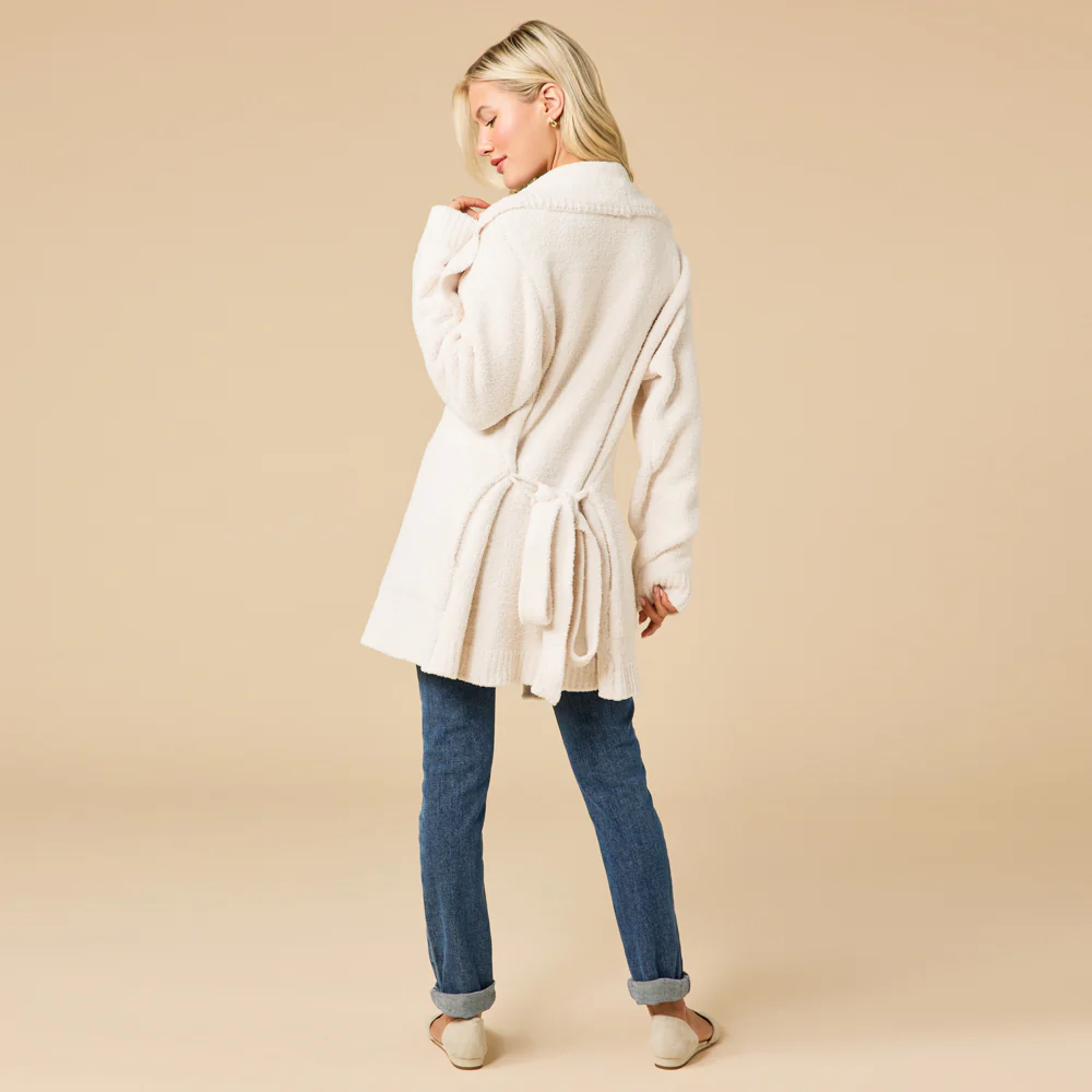 Ultra-Marshmallow Wrap Cardigan with Exaggerated Collar - Image 8