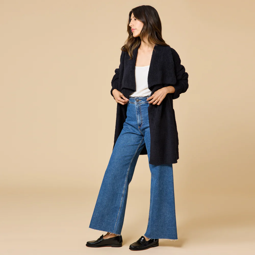 Ultra-Marshmallow Wrap Cardigan with Exaggerated Collar - Image 9