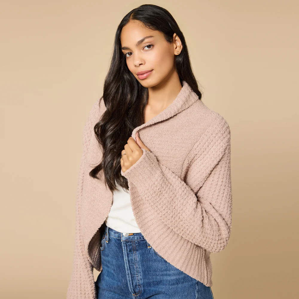 Waffle Marshmallow Cocoon Cardigan - Image 5