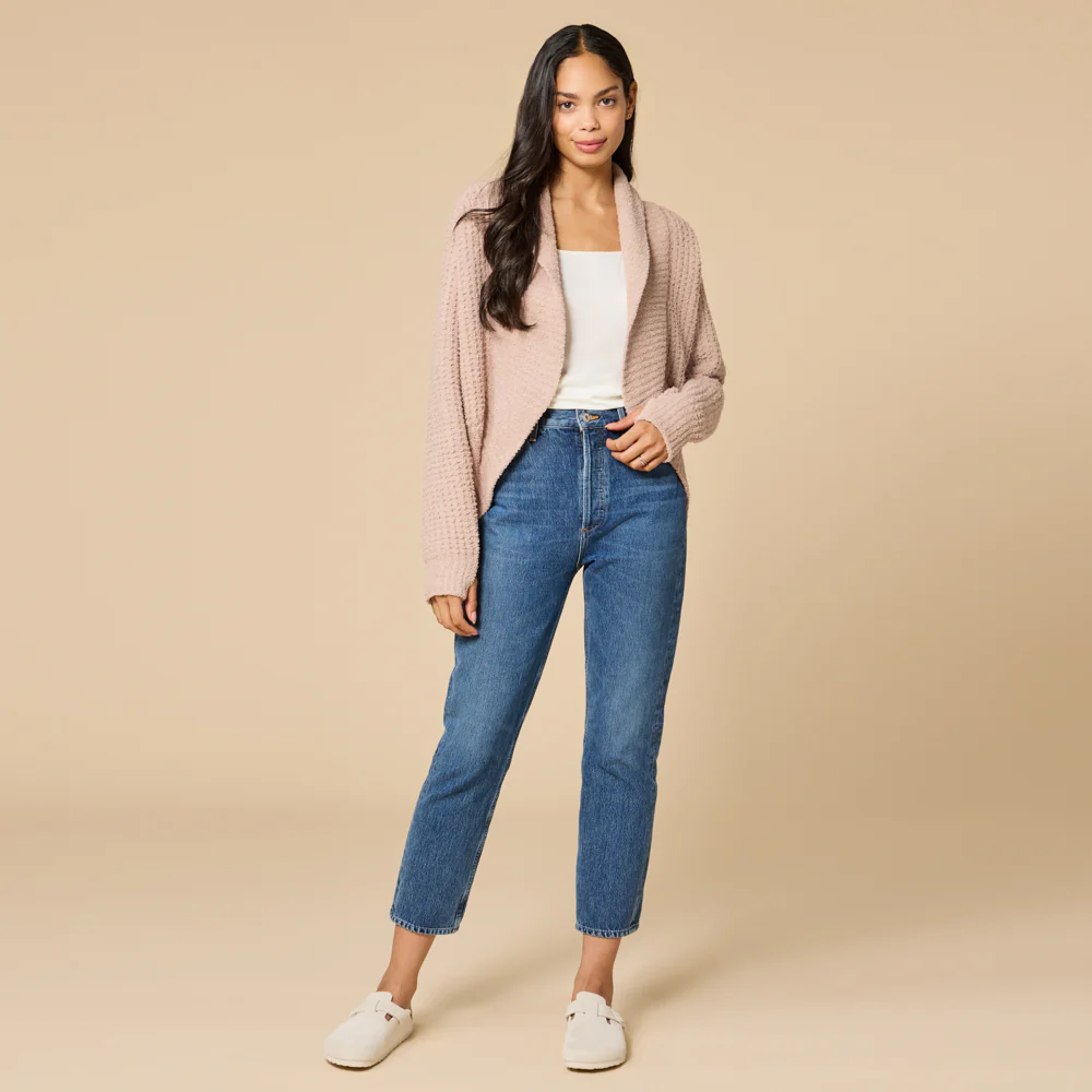 Waffle Marshmallow Cocoon Cardigan - Image 6